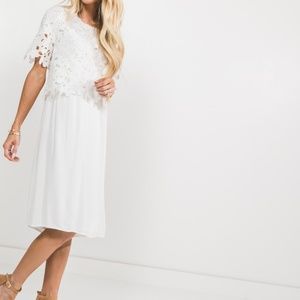 Stevie hender white lace top dress